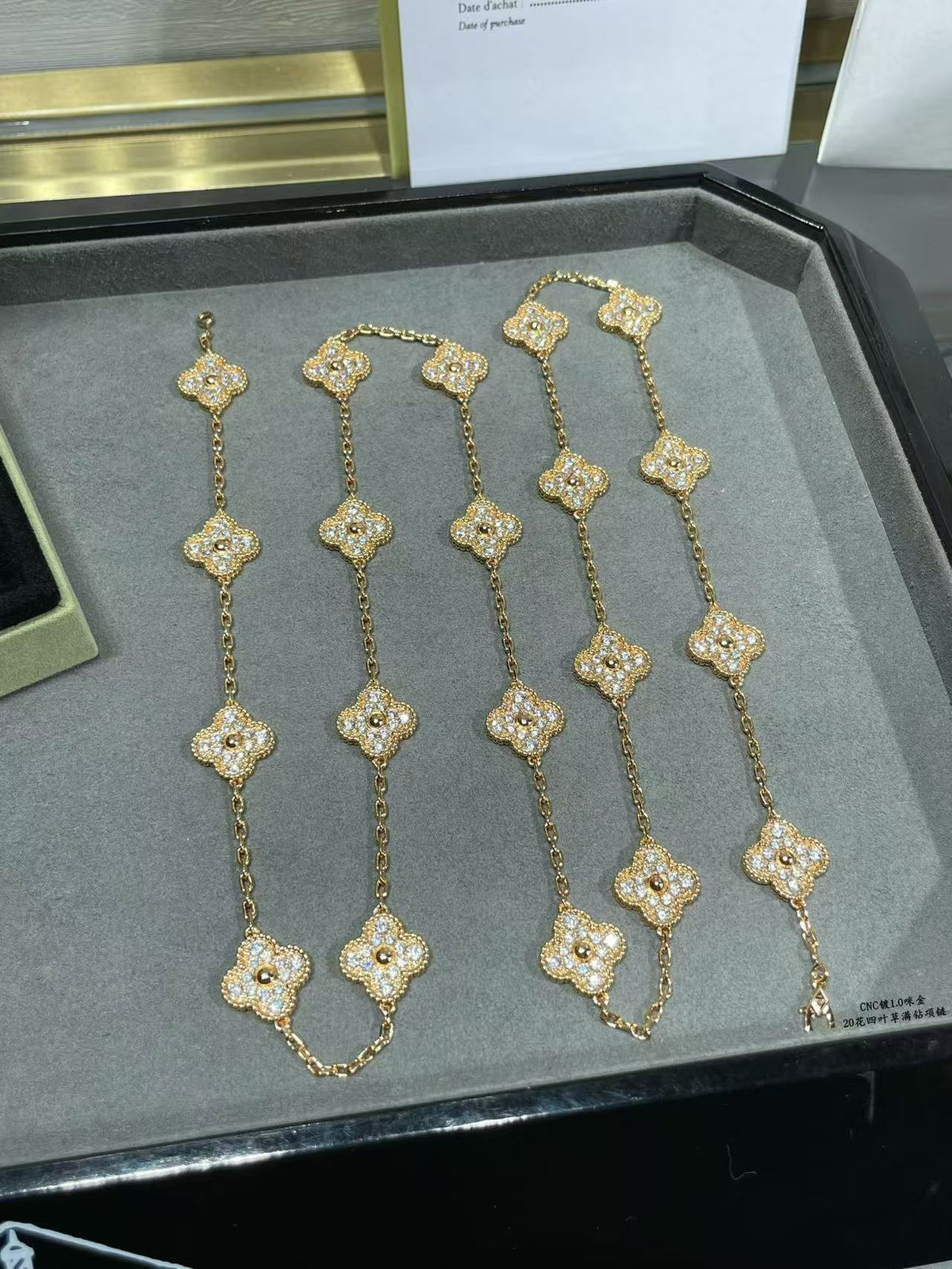 [⭐Hinora Jewelry]CLOVER 20 MOTIFS FULL-DIAMOND NECKLACE