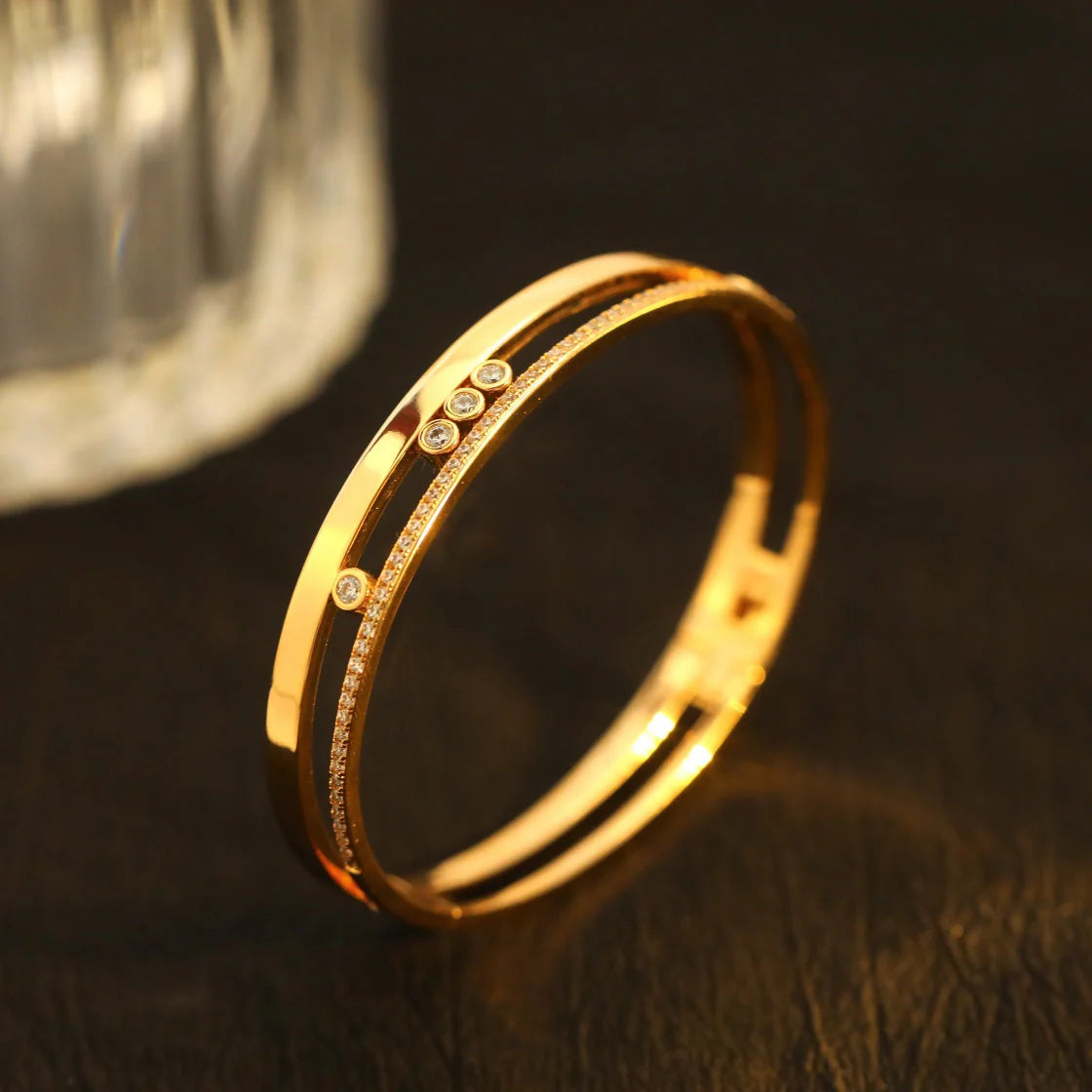 [⭐Hinora Jewelry]Move Romane Diamond Bangle Bracelet
