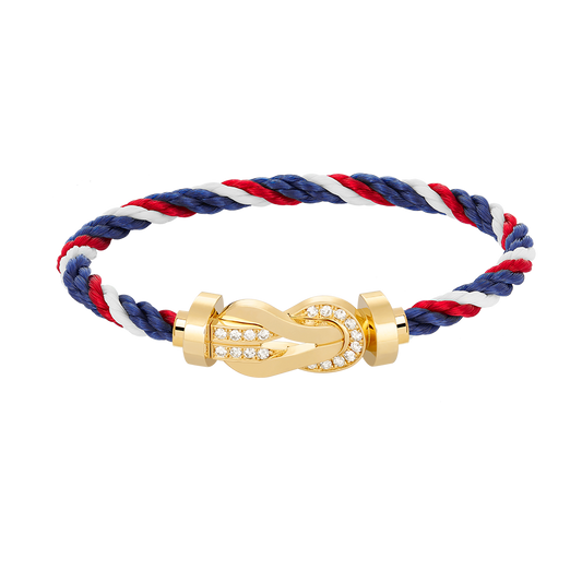 [⭐Hinora Jewelry]CHANCE LARGE 8 FIGURE BUCKLE HALF DIAMOND BRACELET GOLD
