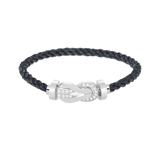 [⭐Hinora Jewelry]CHANCE LARGE 8 FIGURE BUCKLE HALF DIAMOND BRACELET SILVER