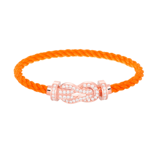 [⭐Hinora Jewelry]CHANCE LARGE 8 FIGURE BUCKLE FULL DIAMOND BRACELET ROSE GOLD