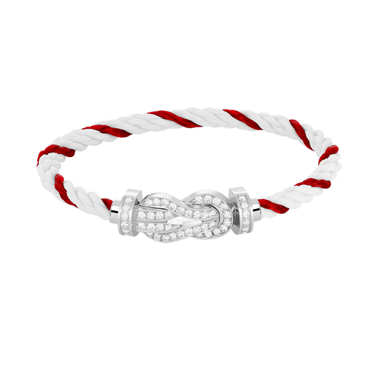 [⭐Hinora Jewelry]CHANCE LARGE 8 FIGURE BUCKLE FULL DIAMOND BRACELET SILVER