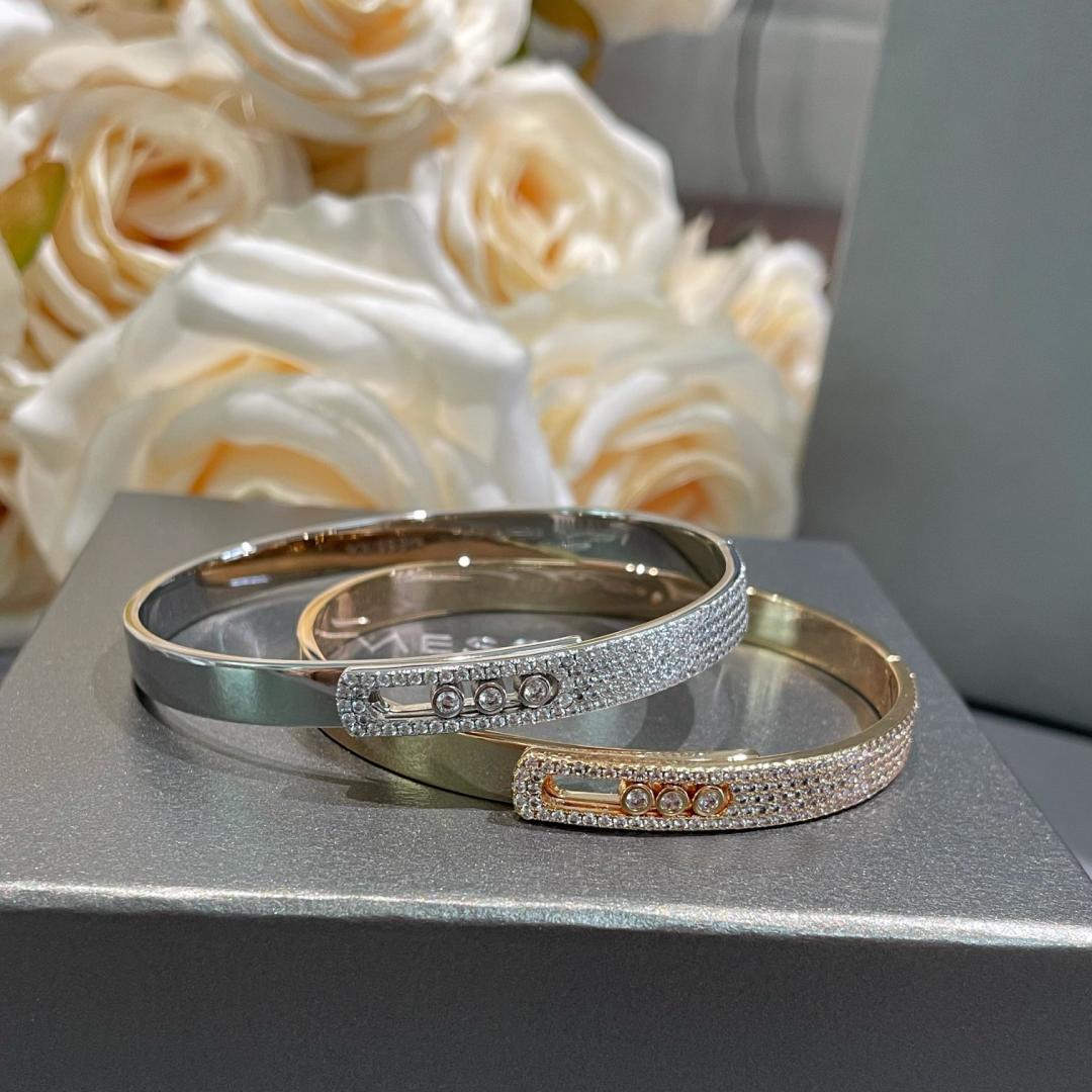 [⭐Hinora Jewelry]Move Noa Rose Gold Pavé Diamond Bangle Bracelet