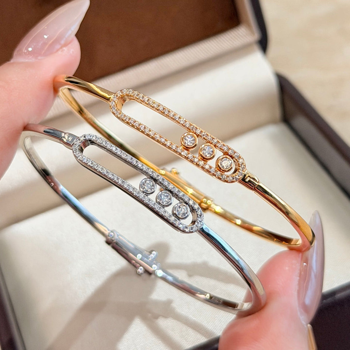 [⭐Hinora Jewelry]Move Pavé Diamond Bangle Bracelet M