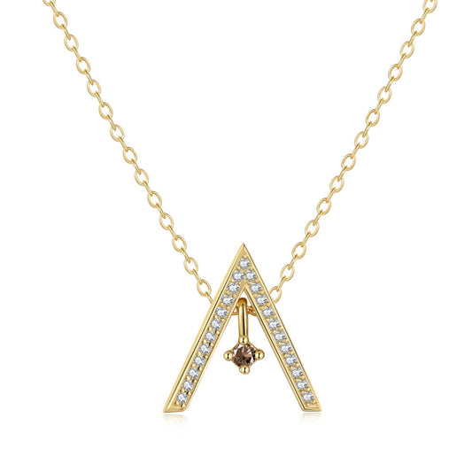 [Hinora Jewelry]Sparkling "A" Shape Necklace