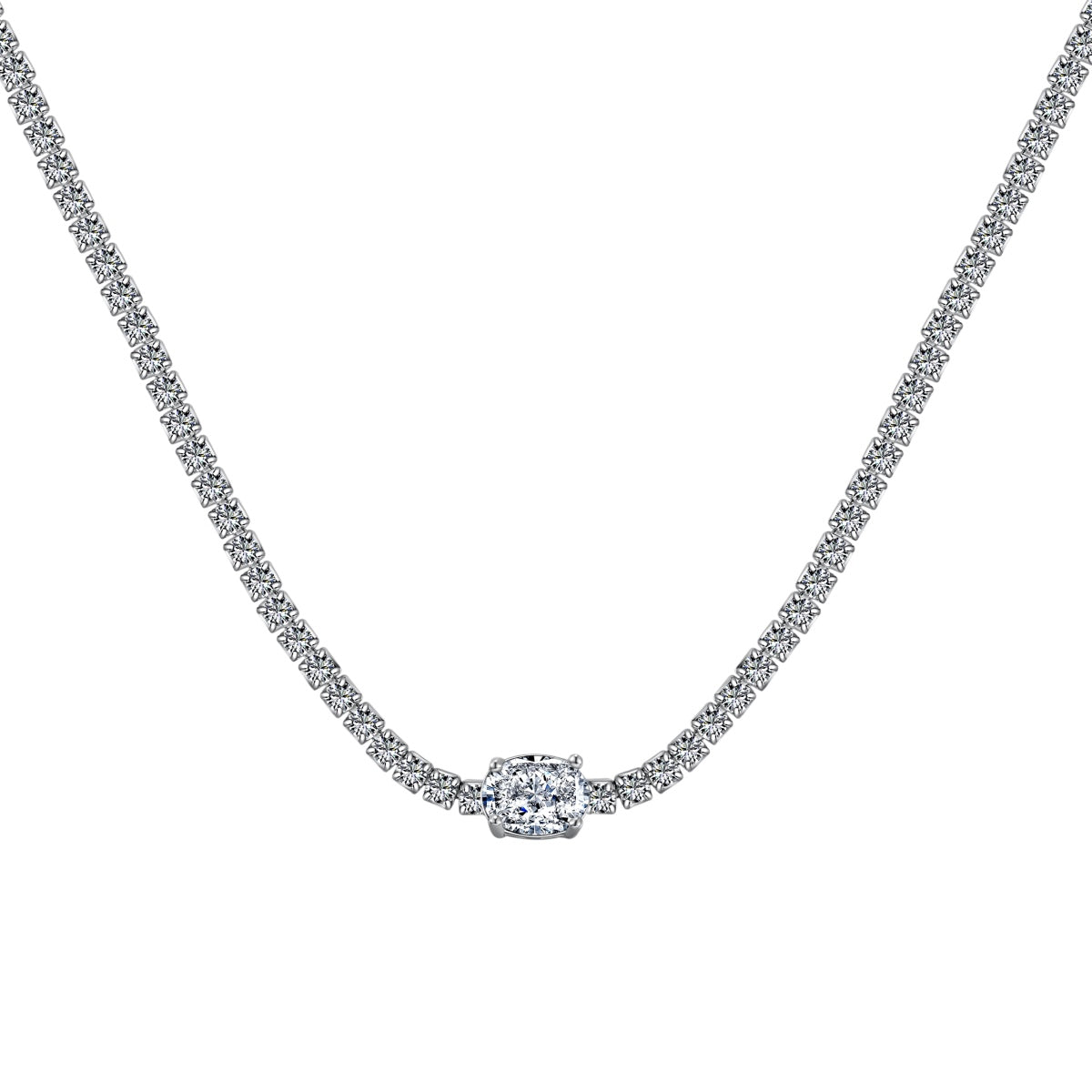 [Hinora Jewelry]1.0 Carat Shining Oval Cut Necklace
