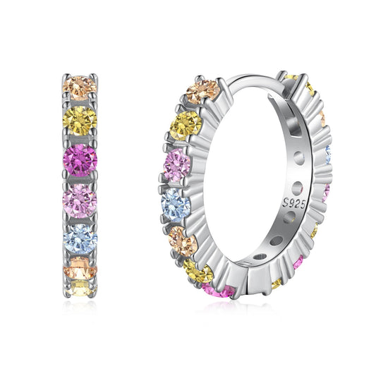 [Hinora Jewelry]Radiant Colorful Round Cut Earrings