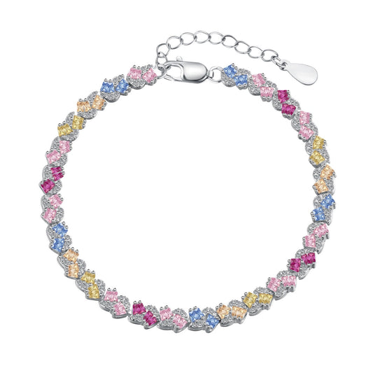 [Hinora Jewelry]Ornate Colorful Flower Shape Party Bracelet