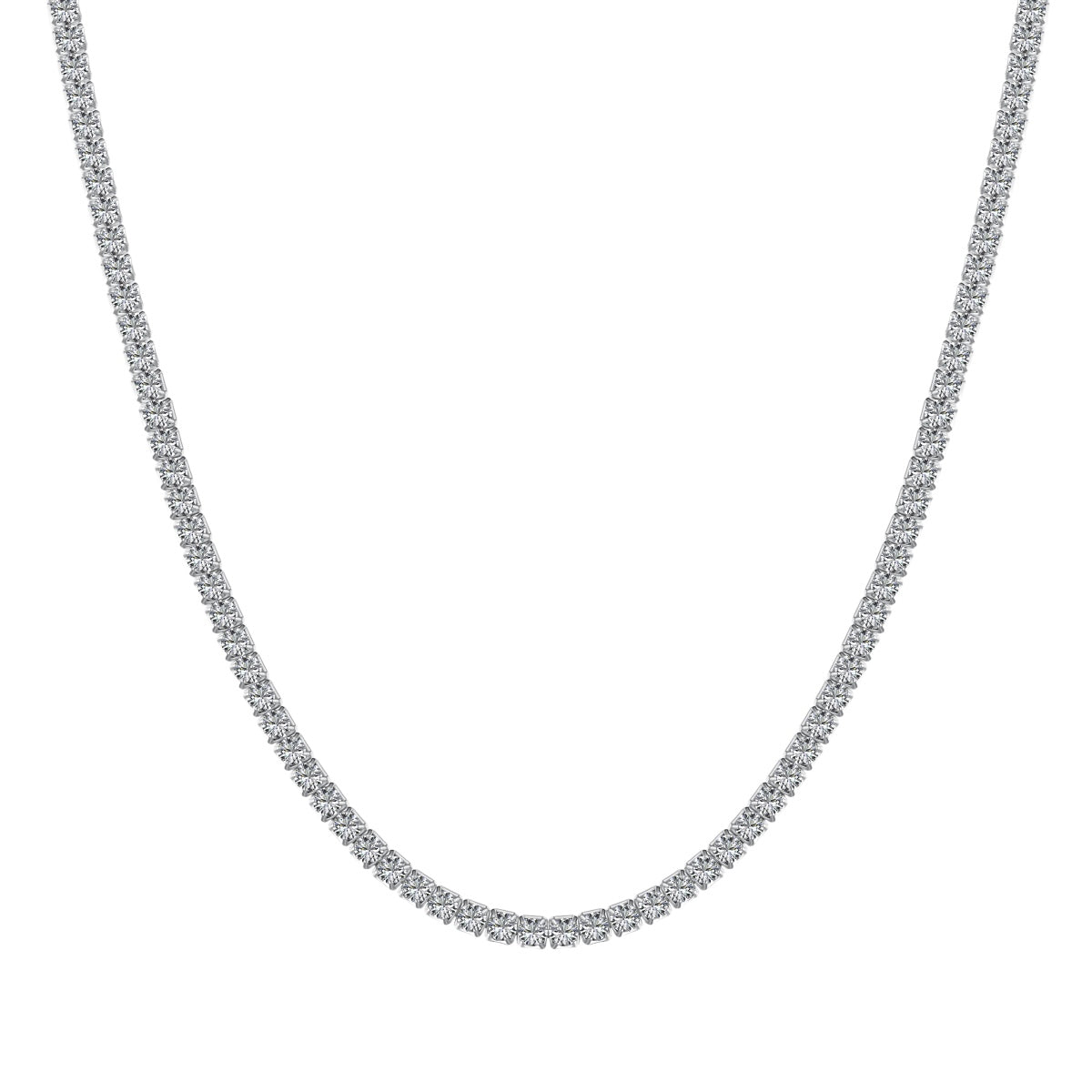 [Hinora Jewelry]Delicate Round Shape Tennis Necklace