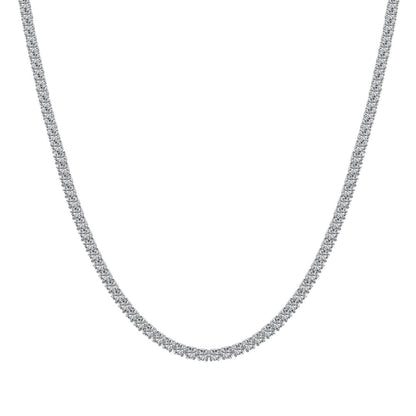 [Hinora Jewelry]Delicate Round Shape Tennis Necklace