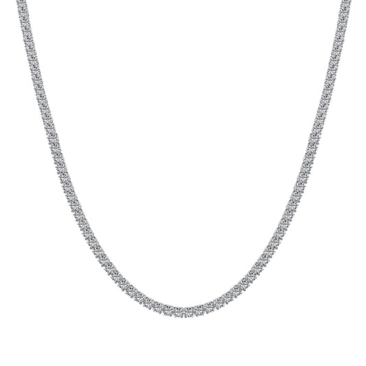 [Hinora Jewelry]Delicate Round Shape Tennis Necklace
