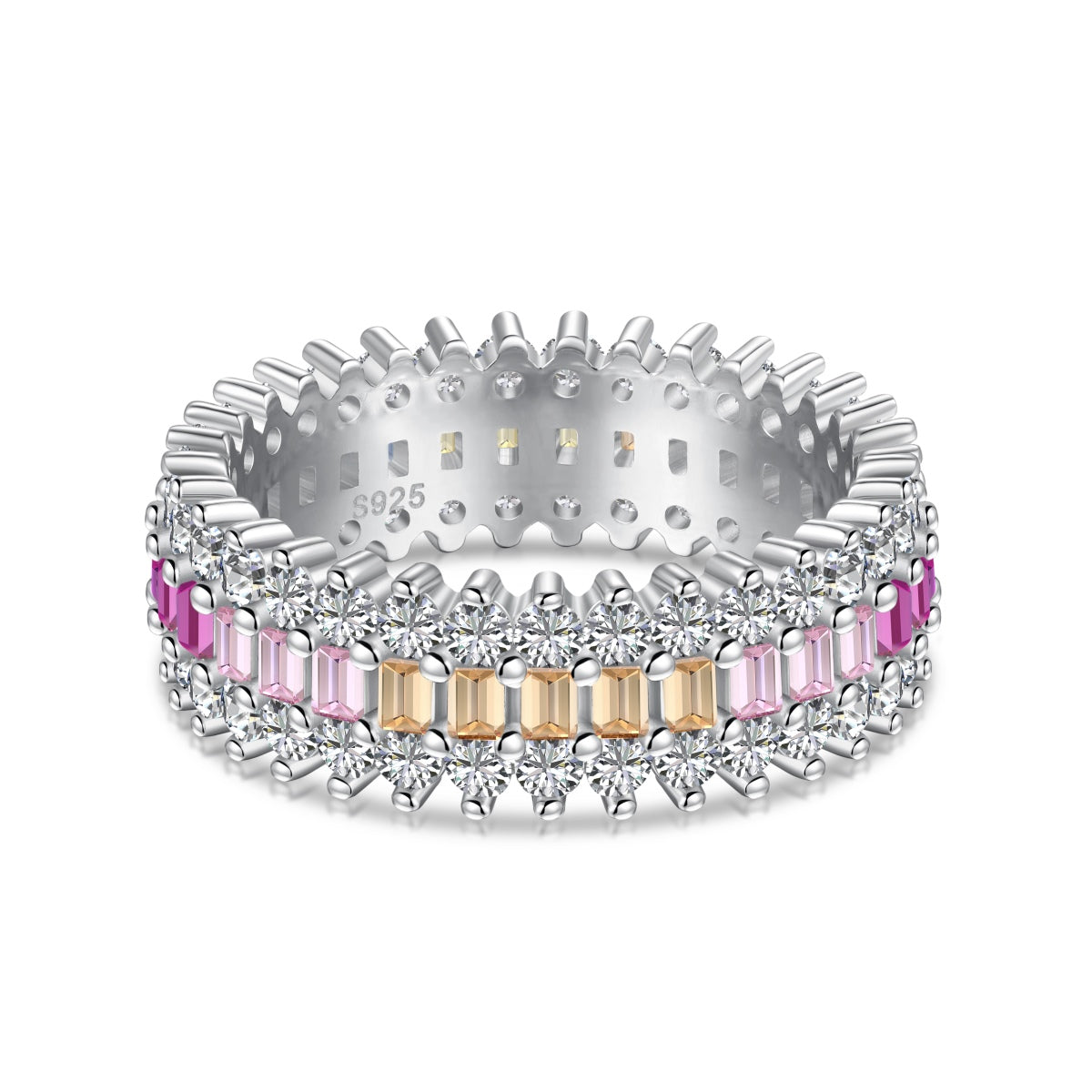 [Hinora Jewelry]Ornate Colorful Radiant Cut Daily Ring