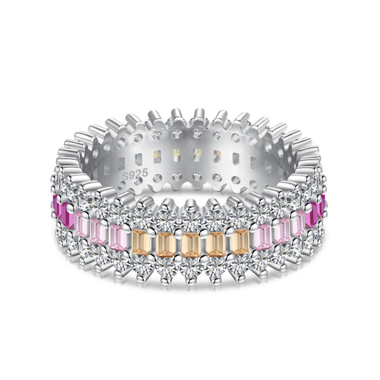 [Hinora Jewelry]Ornate Colorful Radiant Cut Daily Ring