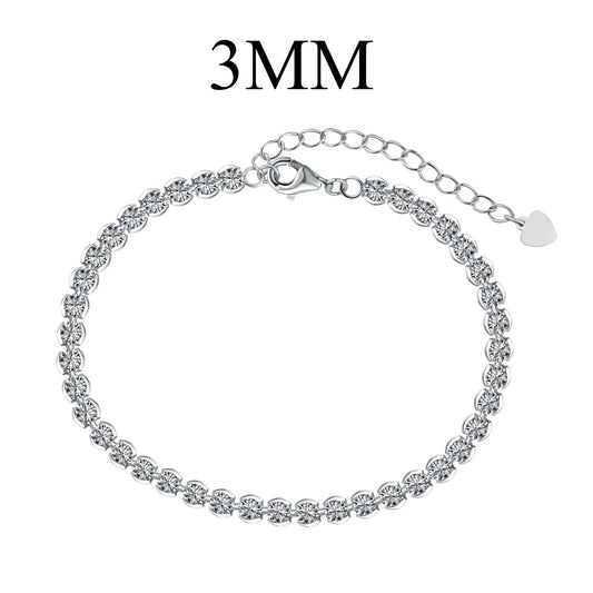 [Hinora Jewelry]Ornate  Sparkling Round Cut Daily Bracelet