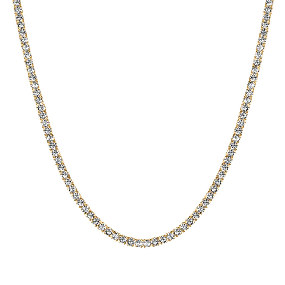 [Hinora Jewelry]Delicate Round Shape Tennis Necklace