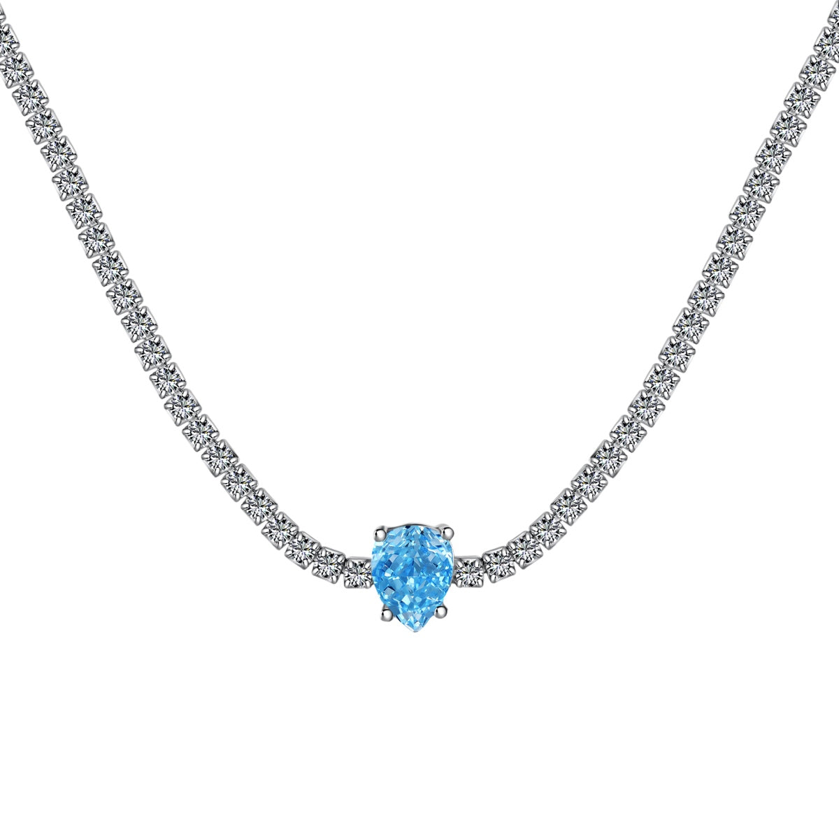 [Hinora Jewelry]1.0 carat Unique Pear Cut Tennis Necklace