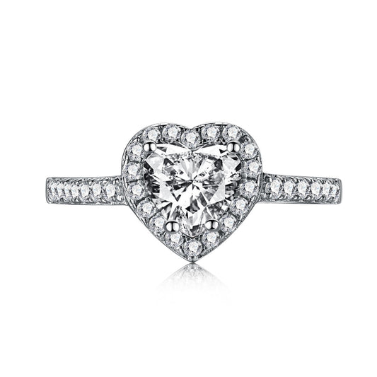 [Hinora Jewelry]Eternity Splashy Romantic Heart Shape Lover Ring