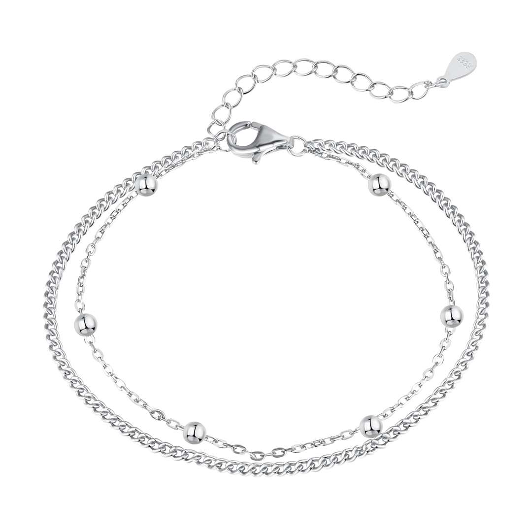[Hinora Jewelry]Delicate Bead Double Layer Bracelet