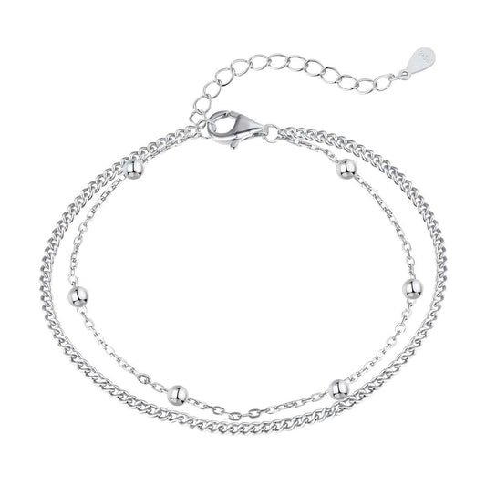 [Hinora Jewelry]Delicate Bead Double Layer Bracelet