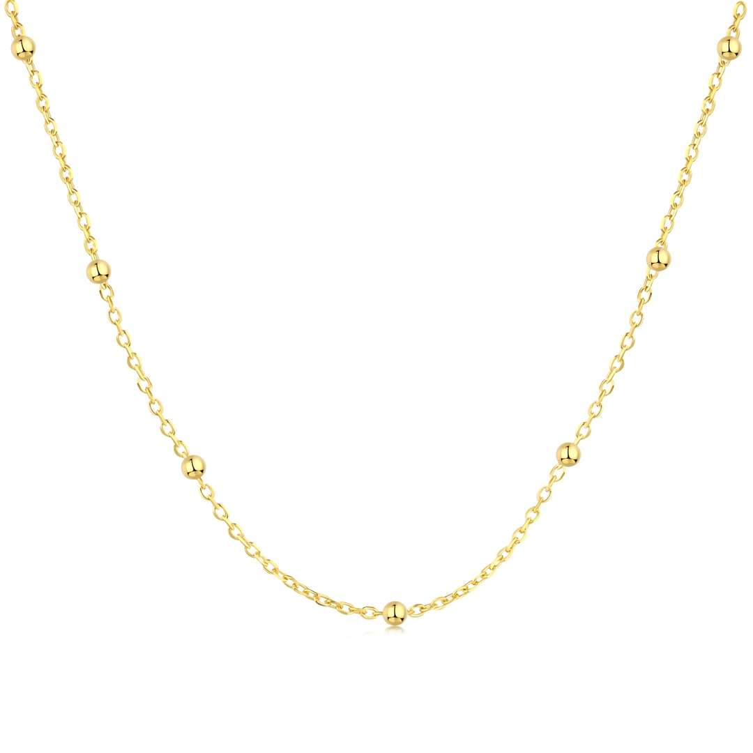 [Hinora Jewelry]Small Bead Clavicle Chain Simple Necklace