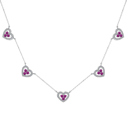 [Hinora Jewelry]Sparkling Five Heart Necklace