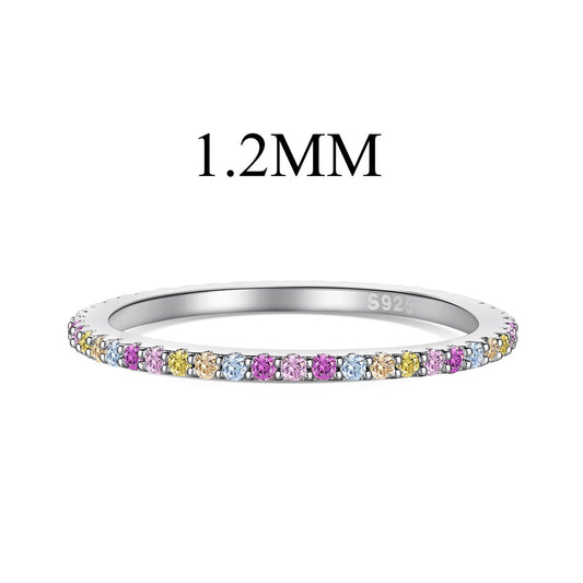 [Hinora Jewelry]Ornate Colorful Round Cut Tennis Ring
