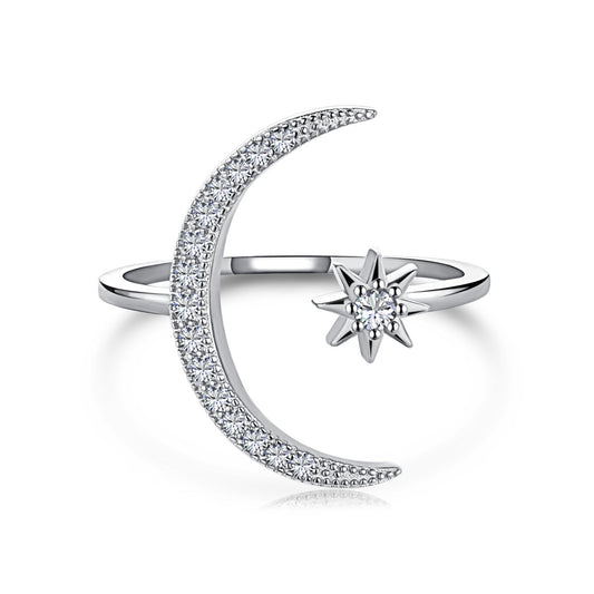 [Hinora Jewelry]Eternity Moon & Star Ring
