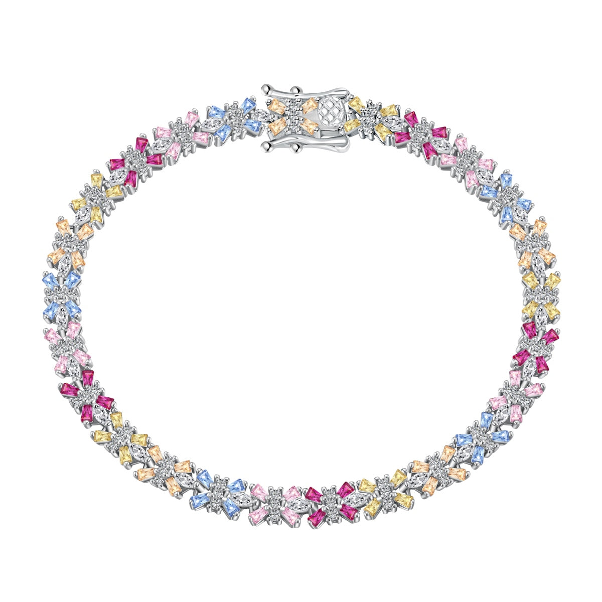 [Hinora Jewelry]Radiant Colorful Emerald Cut Party Bracelet