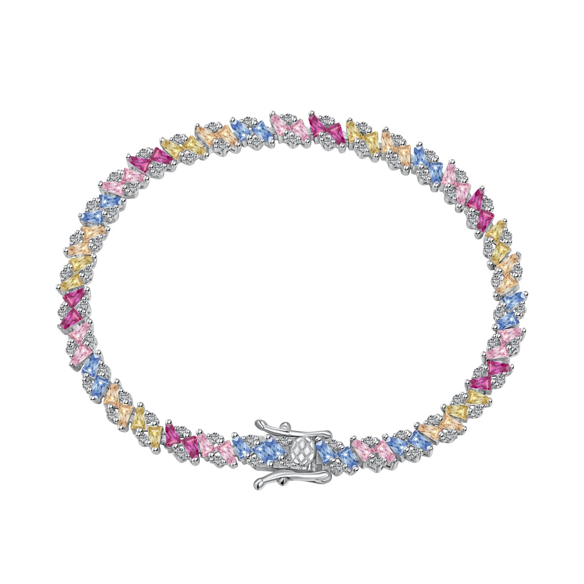 [Hinora Jewelry]Ornate Sparkling Multi Cut Party Bracelet