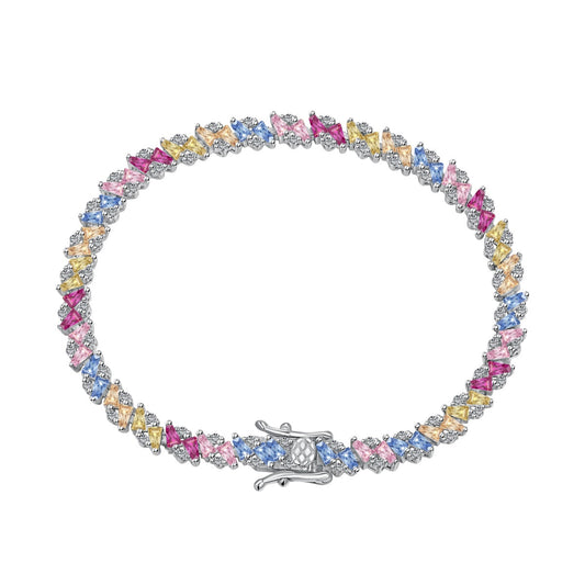[Hinora Jewelry]Ornate Sparkling Multi Cut Party Bracelet