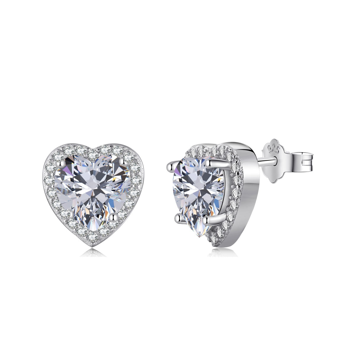 [Hinora Jewelry]Sparkling Heart Shape Lover Earrings