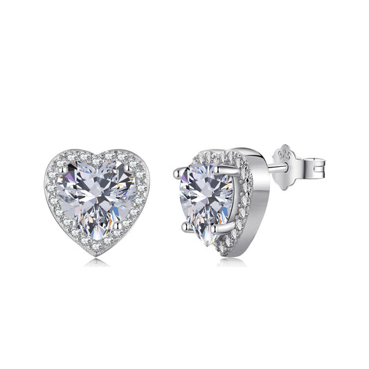 [Hinora Jewelry]Sparkling Heart Shape Lover Earrings