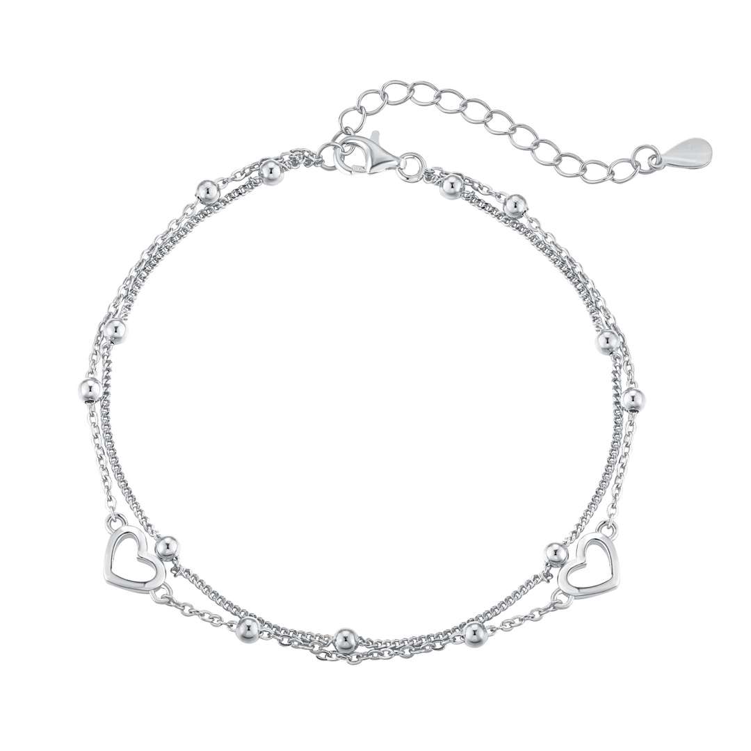 [Hinora Jewelry]Dainty Double Layer Love Heart Bracelet