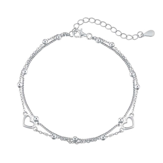 [Hinora Jewelry]Dainty Double Layer Love Heart Bracelet