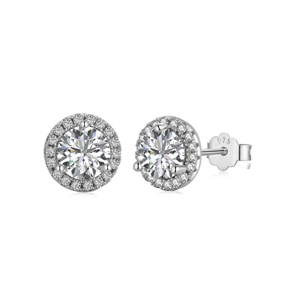 [Hinora Jewelry]Classic Princess Round Shape Earrings