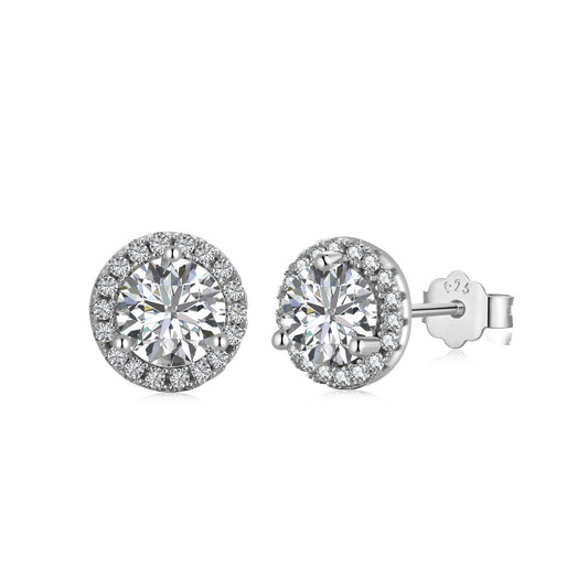 [Hinora Jewelry]Classic Princess Round Shape Earrings