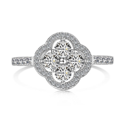 [Hinora Jewelry]Four Leaf Clover Flower Design Ring