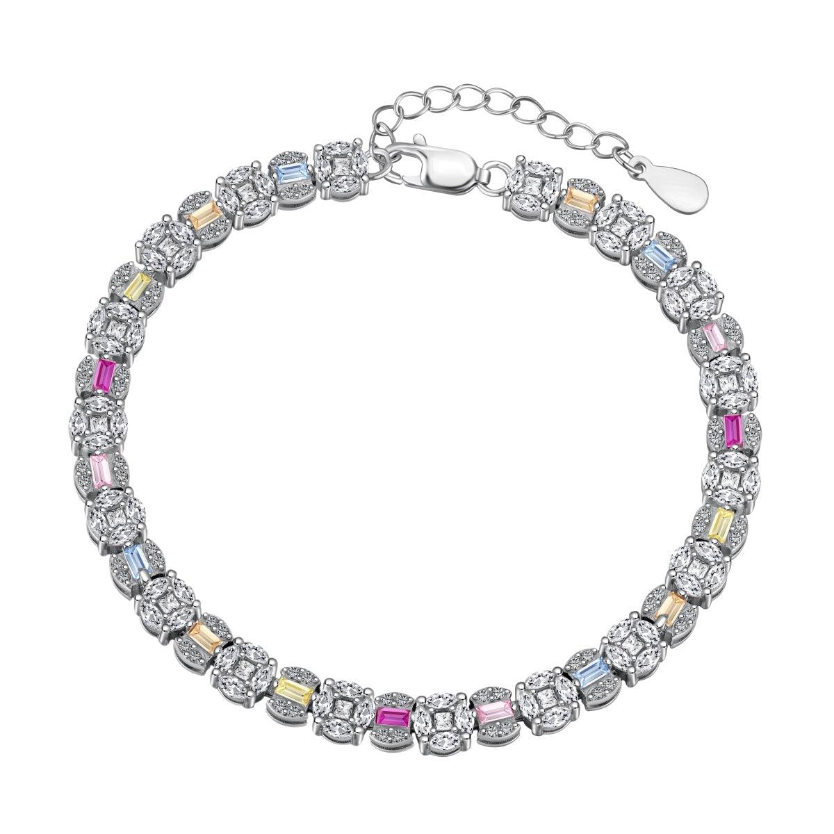 [Hinora Jewelry]Dazzling Radiant Multi Cut Daily Bracelet