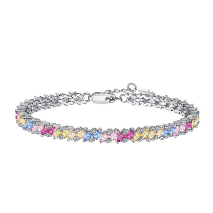 [Hinora Jewelry]Ornate Sparkling Multi Cut Party Bracelet