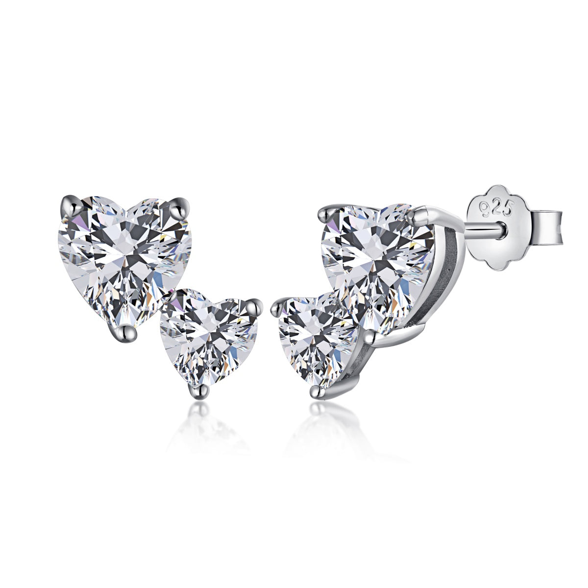 [Hinora Jewelry]Double Heart-Shape Classic Princess Style Earrings