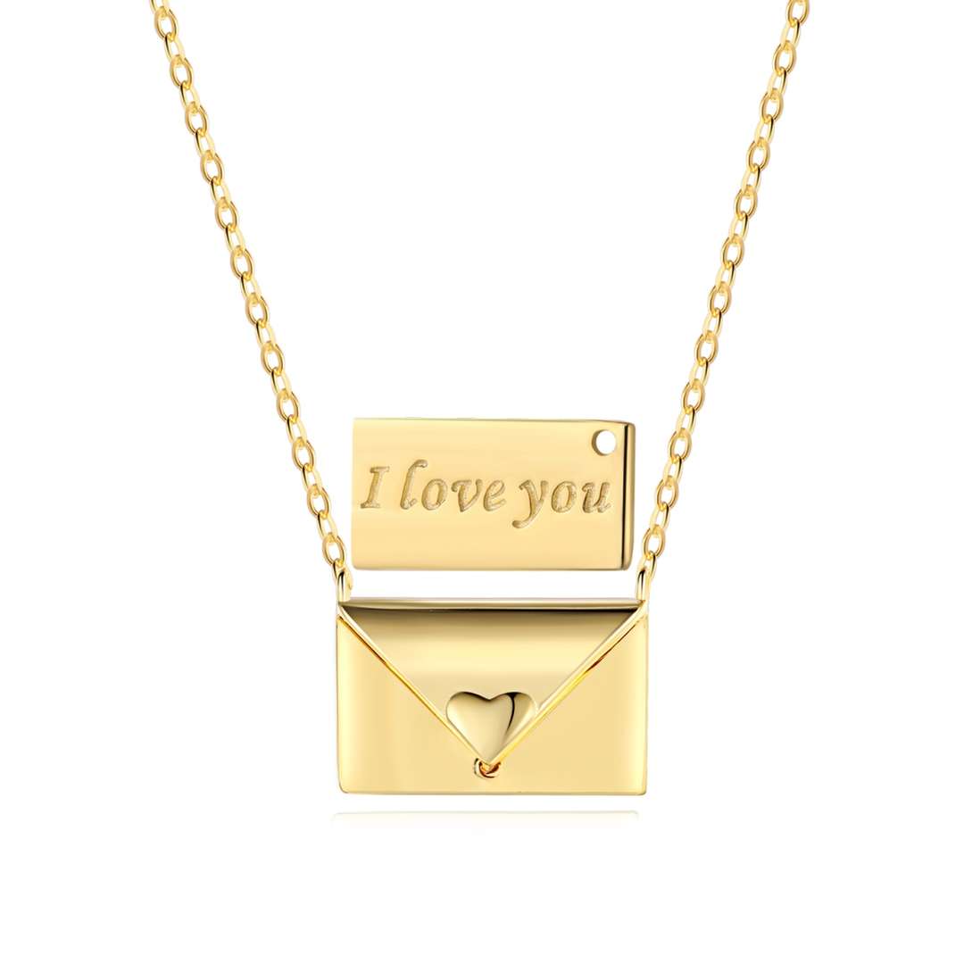 [Hinora Jewelry]Envelope Heart Shape Mother's Day Necklace