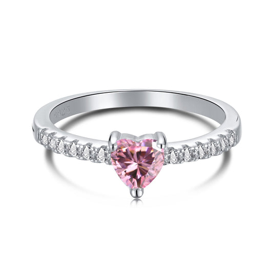 [Hinora Jewelry]0.5 Carat CaratEternity Charming Heart Shape Lover Ring