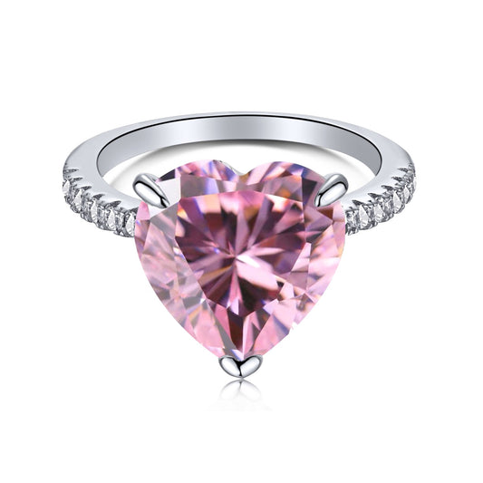 [Hinora Jewelry]6.0 Carat Luxurious Sparkling Romantic Heart Cut Lover Ring