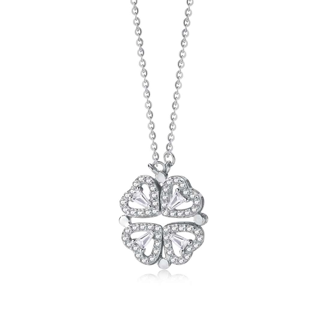 [Hinora Jewelry]Ornate Heart Cut Flower Shape Necklace
