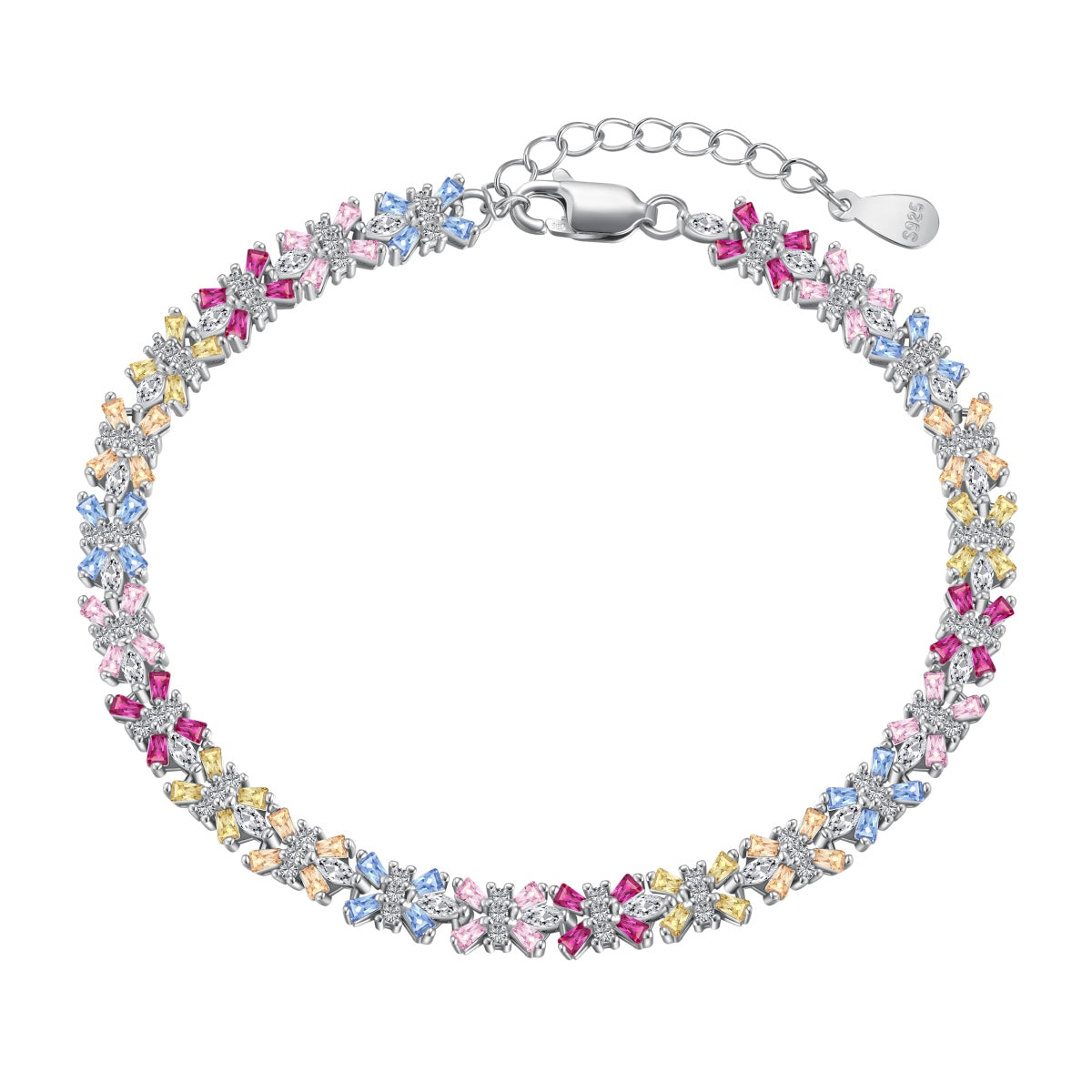 [Hinora Jewelry]Radiant Colorful Emerald Cut Party Bracelet