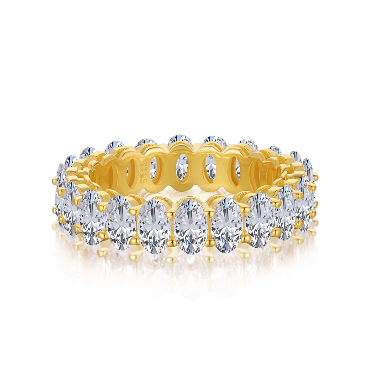 [Hinora Jewelry]Ornate Oval Cut Tennis Ring