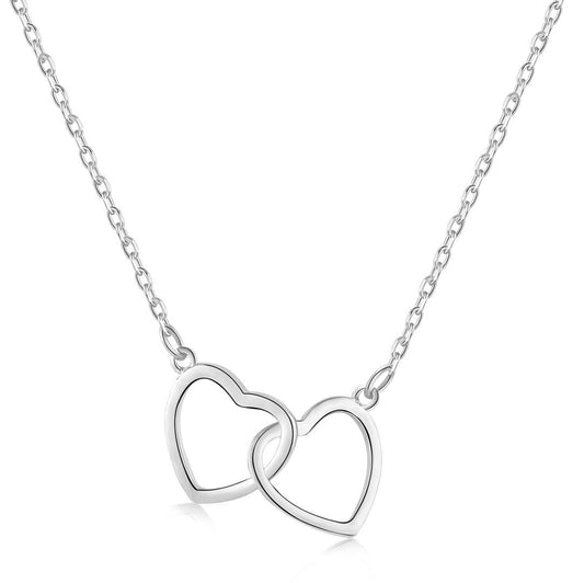 [Hinora Jewelry]Sterling Silver Love Double Ring Necklace