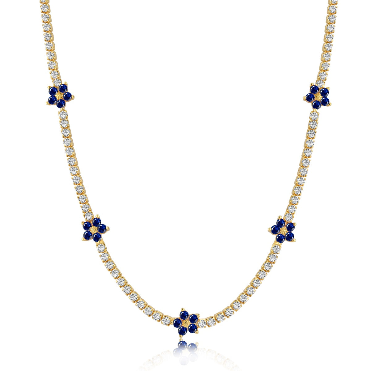 [Hinora Jewelry]Luxurious Colorful Flower Tennis Necklace