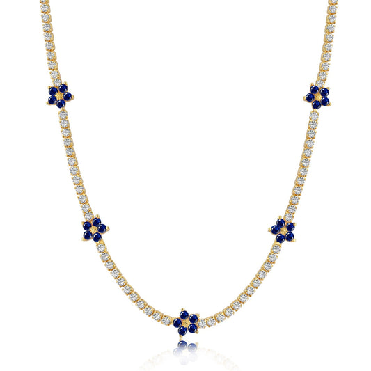 [Hinora Jewelry]Luxurious Colorful Flower Tennis Necklace