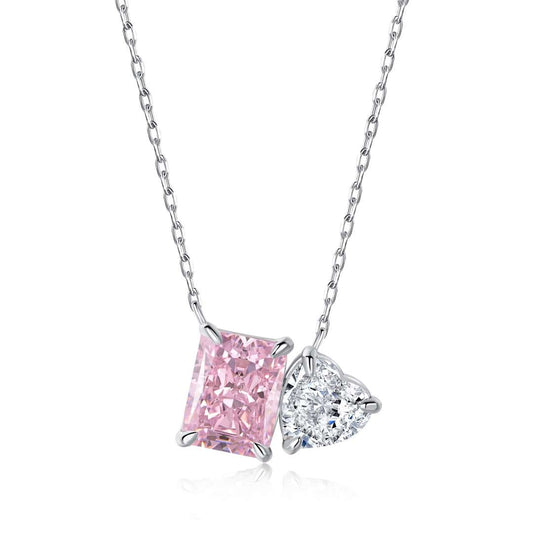 [Hinora Jewelry]Dazzling Square & Heart Shape Necklace